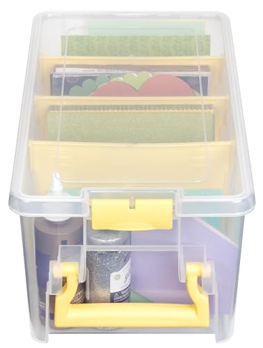 ArtBin 6925JY Semi Satchel with Yellow Accents Storage Container, Clear - color: Yellow, size: Pack of 1