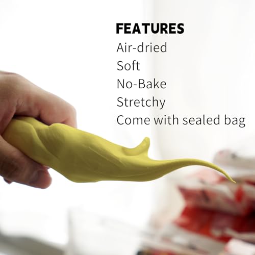 Lightweight Clay - Air Dry Clay, Ultra Light & Soft, Safe & Non-Toxic, Moldable & Flexible, DIY Modeling Clay for Anime Figures, Sculpting, Molding, Creative Art Crafts - color: Yellow