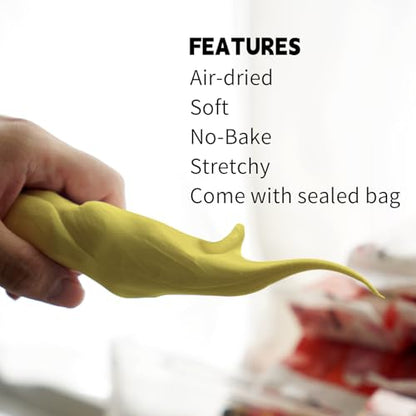 Lightweight Clay - Air Dry Clay, Ultra Light & Soft, Safe & Non-Toxic, Moldable & Flexible, DIY Modeling Clay for Anime Figures, Sculpting, Molding, Creative Art Crafts - color: Yellow