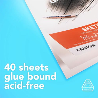 Canson Graduate Sketch Pad, Foldover, 5.5x8.5 inch, 40 Sheets | Artist Paper for Adults and Students - size: 5.5x8.5 inch
