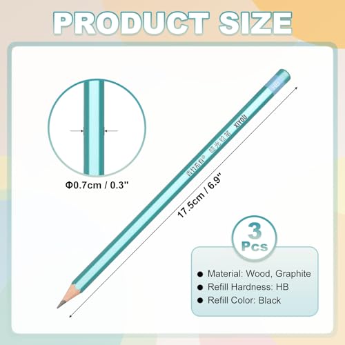 PATIKIL HB Drawing Pencils for Sketching, Set of 3 Hexagonal Graphite Sketch Pencils Professional Sketching Art Supplies for Drawing Shading Writing Art Artists Beginners, Black - style: HB