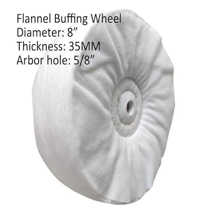 6pc 8" Cotton Buffing Polishing Wheel Kit for Bench Grinder,5/8" Arbor Hole | Includes 3pc 6" Cotton Polishing Buffing Wheel And 3pc 100g Bar Polishing Compound. For Polishing Aluminum, Brass & Jewelry - style: 8" X 5/8" AH 6PC