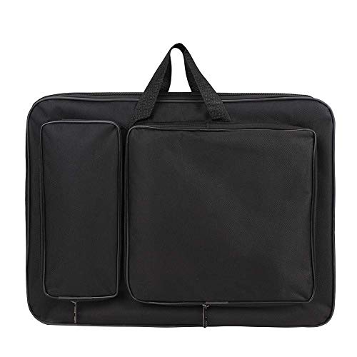 haozaikeji A3 Artist Portfolio Carrying Case Portable Draw Board Painting Pad Backpack Waterproof Heavy Duty Canvas Shoulder Bag Sketching Painting Art Supplies Carry Bag Black - color: Black