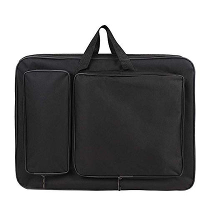 haozaikeji A3 Artist Portfolio Carrying Case Portable Draw Board Painting Pad Backpack Waterproof Heavy Duty Canvas Shoulder Bag Sketching Painting Art Supplies Carry Bag Black - color: Black