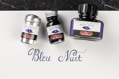 Herbin Fountain Pen Ink 30Ml Bleu Nuit - color: Night Blue, size: 1 fl oz