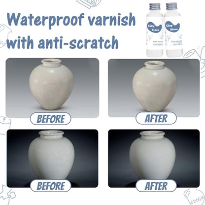 WAN2TLK Air Dry Clay Glaze 100ml, Clay Varnish for Air Drying Clay, Clear Acrylic Varnish for Craft Pottery Waterproof & Gloss Finish - size: 100ml Gloss