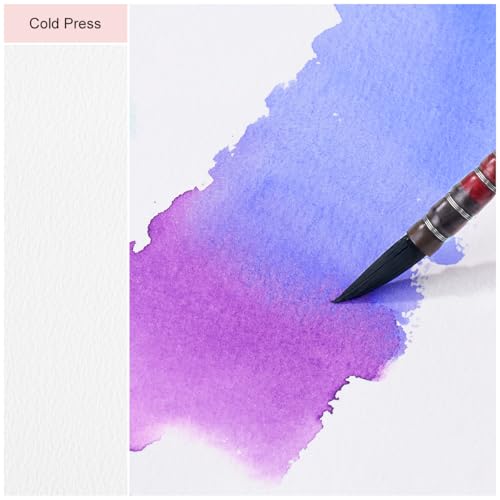 Lightwish Square Watercolor Journal,2 Pack Total 48 Sheets,100% Cotton,300gsm/140lb,Acid-Free,Cold Press Watecolor Sketchbook for Artists Adults Students,6.29 * 6.29 Inches(Purple Sunset) - color: Purple Sunset