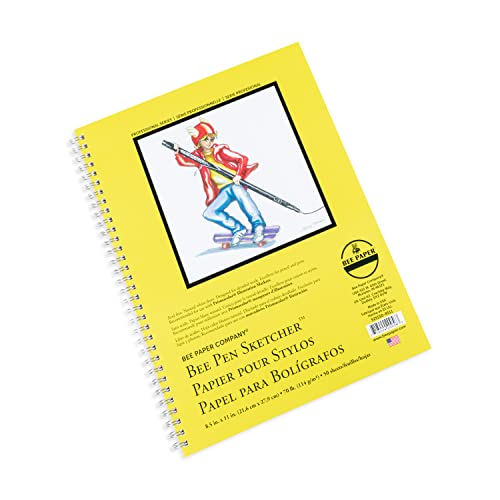 Bee Paper 8.5" x 11" Bee Pen Sketcher Paper Pad, 50 Sheets - size: 8-1/2-inch x 11-inch, 50 Sheet Wire Bound Pad