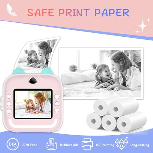 20 Rolls MIARALA Instant Print Kids Camera Paper, HD Print Camera Paper | Suitable for Most Kids Instant Camera, Compatible with ESOXOFFORE/Dylanto/DUDUDRAGON/Cimizi Instant Camera, BPS/BPA-Free - size: 20 Rolls-Standard