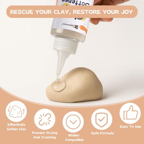 120ml Polymer Clay Softener, Restores Dry & Cracked Clay, Enhances Flexibility and Adhesion, for Professional Clay Artists and Hobbyists