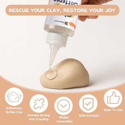 120ml Polymer Clay Softener, Restores Dry & Cracked Clay, Enhances Flexibility and Adhesion, for Professional Clay Artists and Hobbyists
