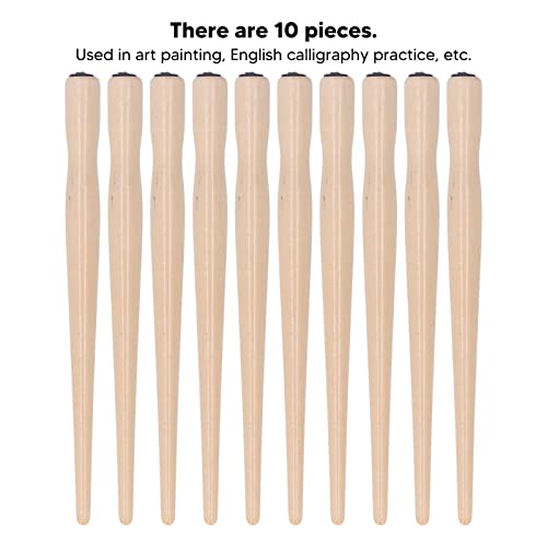 HERCHR 10 Pcs Nib Pen Holder, Comfortable Wooden Comic Dip Pen Nib Holder Set for Beginners Professionals Art Painting Calligraphy Writing Drawing Signing (Natural Wood) - color: Natural Wood
