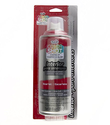 TULIP ColorShot Fabric Spray Paint for Upholstery, Permanent Spray-On Fabric Paint for Furniture, 8 oz, Scarlet Red - color: Scarlet Red