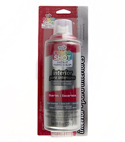 TULIP ColorShot Fabric Spray Paint for Upholstery, Permanent Spray-On Fabric Paint for Furniture, 8 oz, Scarlet Red - color: Scarlet Red