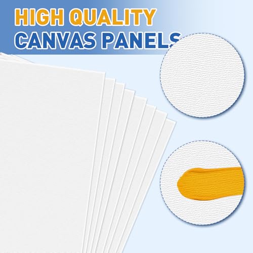 ESRICH 234 Pack Canvas with Easel Set 8 x 10 in Canvas Boards with 11.8 in Wooden Easels, Paint Brushes Canvas Panel Painting Kit for Acrylic Oil Watercolor Beginners Art Crafts Sip and Paint Party - style: 234PCS