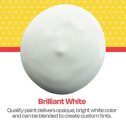 School Smart Washable Tempera Paints for School and Arts and Crafts Use, 16 Ounces, White - color: White