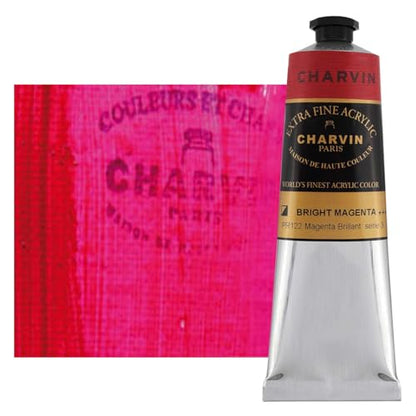 Charvin Extra Fine Professional Acrylic Paint - Bright Magenta, 150ml Tube, Triple-Milled, Lightfast Pigments, Open Stock Artist Acrylic Paints in Nature-Inspired Hues - color: Bright Magenta, size: 5.07 Fl Oz (Pack of 1)