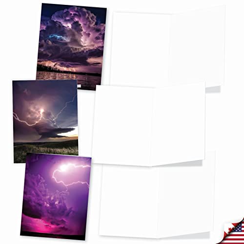 The Best Card Company - Box of 10 All Occasion Cards Blank (4 x 5.12 Inch) - Scenic Landscape Cards Assorted - Bolts of Beauty M4621OCB-B1x10 - style: Bolts of Beauty
