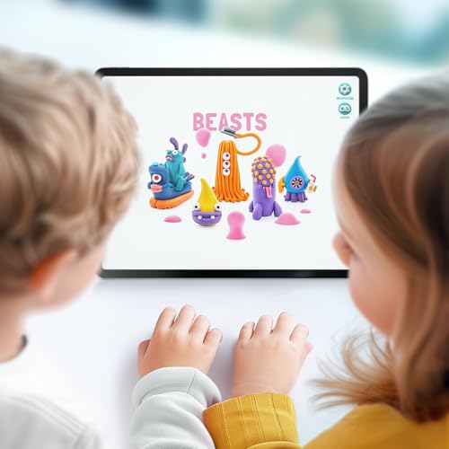HEY CLAY - Beasts Set-Colourful Modeling Kids-Air Dry Clay Kit 15 cans and Sculpting Tools with Fun Interactive Instructions App, Multicoloured - style: Beasts