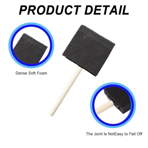 4 Pcs Foam Brushes, Paint Sponges, Sponge Brush, Sponge Paint Brushes, Foam Paint Brushes for Applying Dye, Paint, Stain, Varnish and Oil to Wood