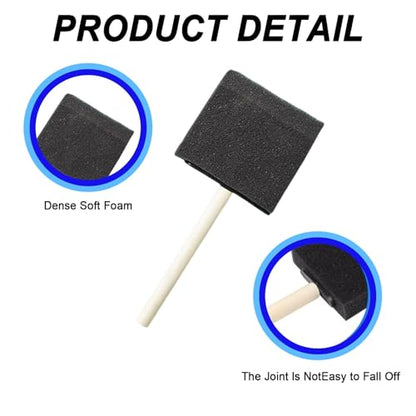 4 Pcs Foam Brushes, Paint Sponges, Sponge Brush, Sponge Paint Brushes, Foam Paint Brushes for Applying Dye, Paint, Stain, Varnish and Oil to Wood