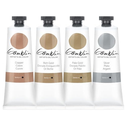 Gamblin Artist Oil Paint Set For Professionals - METAL SET - 37ml Tubes - color: Metal