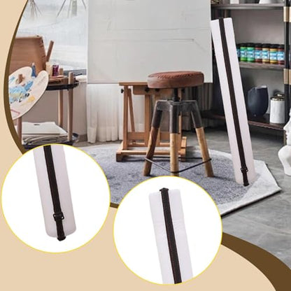 Expandable Poster Tube Painting Tube Waterproof Portable Document Storage Container Drawing Carrying Case for Draftings, White