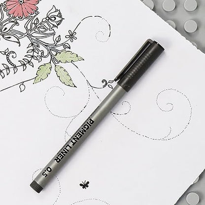 Precision Micro-Line Pens, Set of 9 Size Black Micro-Pen Fineliner Ink Pens, Quick Drying Ink Waterproof Archival Ink Multiliner Pens for Artist Illustration, Sketching, Technical Drawing, Calligraphy