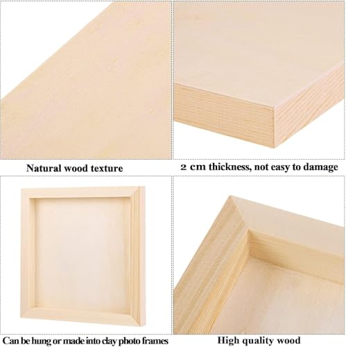 ADXCO 8 Pack Wood Panels 8 x 8 Inch Unfinished Wood Canvas Wooden Panel Boards for Painting, Pouring, Arts Use with Oils, Acrylics - size: 8 x 8 inch