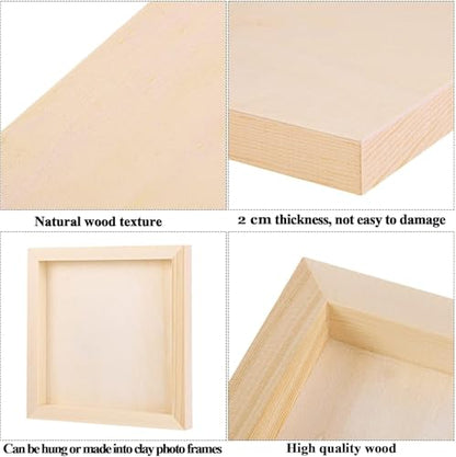 ADXCO 8 Pack Wood Panels 8 x 8 Inch Unfinished Wood Canvas Wooden Panel Boards for Painting, Pouring, Arts Use with Oils, Acrylics - size: 8 x 8 inch