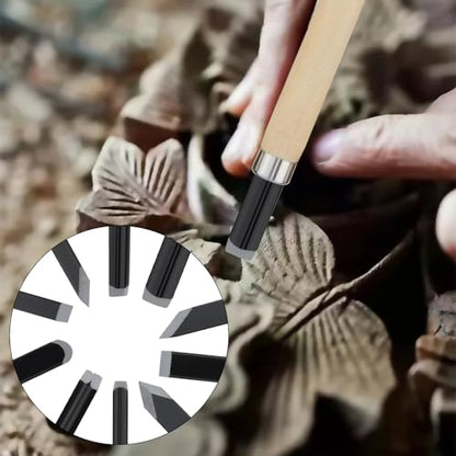 10pcs Professional Wood Carving Chisel Set - Carbon Steel Woodworking Tools, Power Grip Chisels Great for Carving and Woodworking