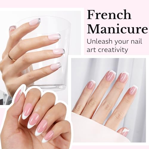 AZUREBEAUTY French Tip Stamp, 6Pcs French Tip Tool, Soft Silicone Nail Stamper, 2 in 1 French Manicure Kit with Nail Stamp Heads, Scraper and Replacement Heads, Nail Art Tools for Home DIY Salon - size: 6Pcs