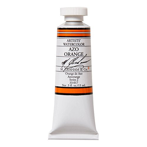 M. Graham 1/2-Ounce Tube Watercolor Paint, AZO Orange (33-017) - color: Azo Orange, style: .5 oz. (15 ml)
