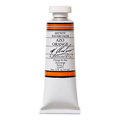 M. Graham 1/2-Ounce Tube Watercolor Paint, AZO Orange (33-017) - color: Azo Orange, style: .5 oz. (15 ml)