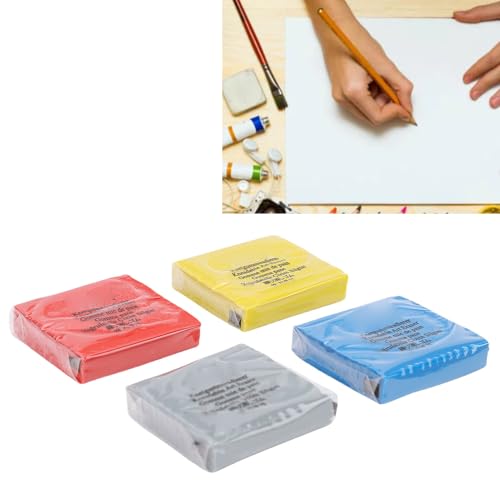 4 Color Eraser Set Kneaded Art Erasers for Sketching, Charcoal Pencil, Painting and Shading - Flexible and Malleable, Easy to Clean, Ideal for Artists and Students