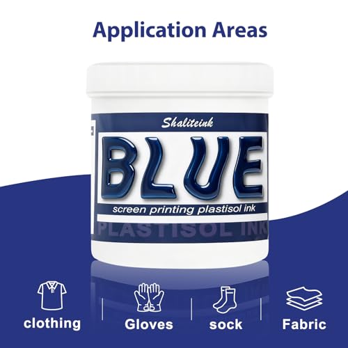 Shaliteink® Screen Printing Plastisol Ink Blue - Highly Opaque Screen Printing Ink for Cotton, Polyester and Other Fabrics (16oz.) - color: Blue, size: 16 fl oz