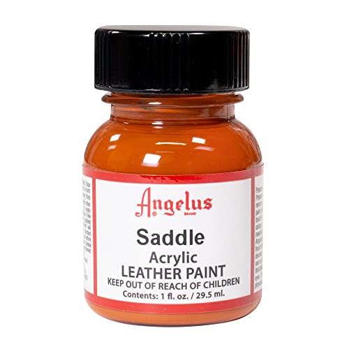 Angelus Acrylic Leather Paint for Shoes, Sneakers, Leather, Canvas, Furniture, and More - 1 fl oz, Saddle - color: Saddle, size: 1 Fl Oz (Pack of 1)