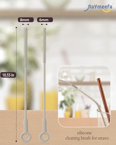 Straw Cleaner Brush Set - Raymeefa Scratch-Free Detail Cleaning for Reusable Straws & Tumblers (Khaki) - color: Khaki