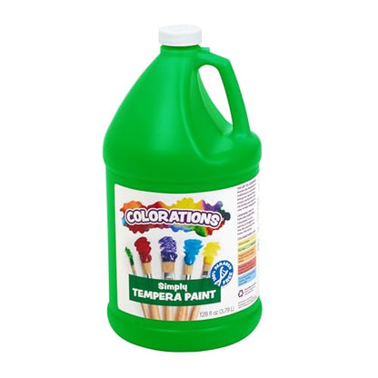 Colorations Paraben-Free Tempera Paint for Kids - 1 Gallon, Vibrant Green. Non-Toxic and Made in the USA, Classroom Must Haves, Bulk Arts and Crafts Supplies - color: Green
