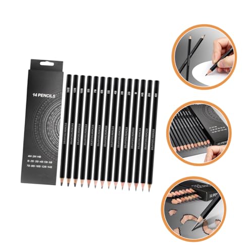 14pcs Graphite Drawing Pencils Set Extra Hard to Very Soft Professional Sketching Pencils for Artists and Students, Multi-hardness Shading and Sketch Art Supplies for School