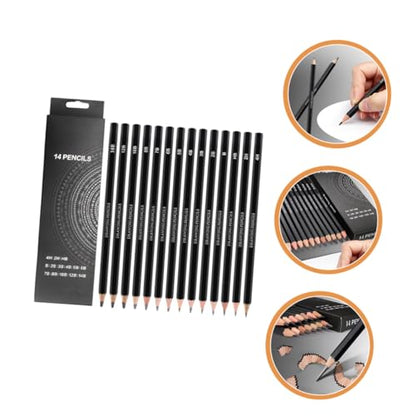 14pcs Graphite Drawing Pencils Set Extra Hard to Very Soft Professional Sketching Pencils for Artists and Students, Multi-hardness Shading and Sketch Art Supplies for School