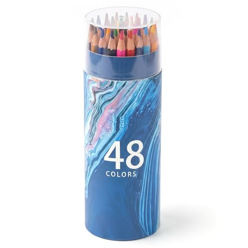 48Pcs Colored Pencil Set, Professional Drawing & Coloring Pencils with Velvety-Soft Core for Artists, Adults, Kids - 48 Vibrant Colors