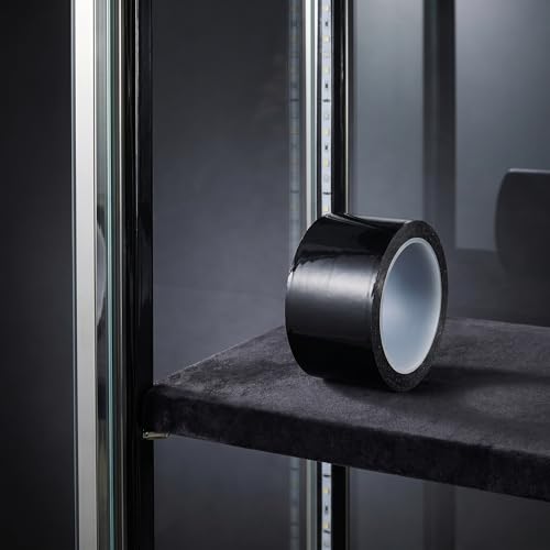 OUNONA 1 Roll Blackout Tape for Electronics - 2" x164ft PET Film Light Blocking Adhesive Tape - Heat Resistant and Waterproof - Single-Sided for LED Lights Screens and Glare Shielding - size: 5000.00X5.00X0.10CM