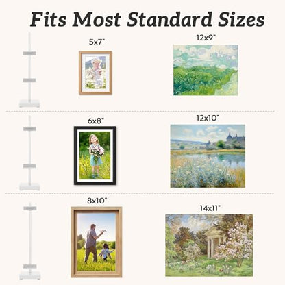 18” Steel Adjustable Tabletop Easel Stand,Picture Frame Holder for Display,Decorative Stands for Photos,Plates,Painting,Artwork,Poster,Books (White, 18 in)