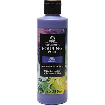 FolkArt Pre-Mixed Acrylic Pouring Paint, 8 oz, Purple - color: Purple