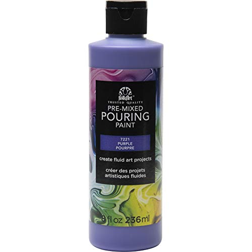 FolkArt Pre-Mixed Acrylic Pouring Paint, 8 oz, Purple - color: Purple