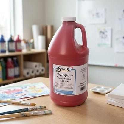 Sax Heavy Body Acrylic Paint for School and Arts and Crafts Use, Bright Red, 1/2 Gallon