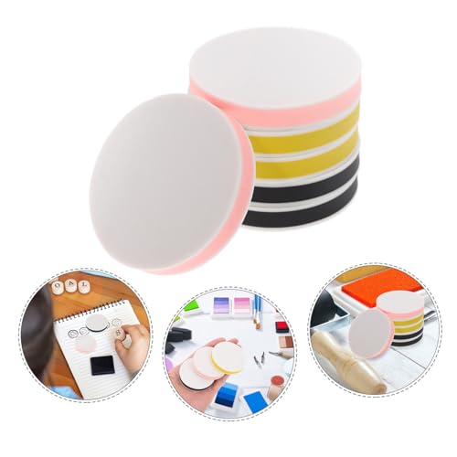 Veemoon 6pcs Round Soft Rubber Carving Blocks for Artists for Stamp Making and Engraving Projects Easy to Peel and Versatile for Crafts and Printing
