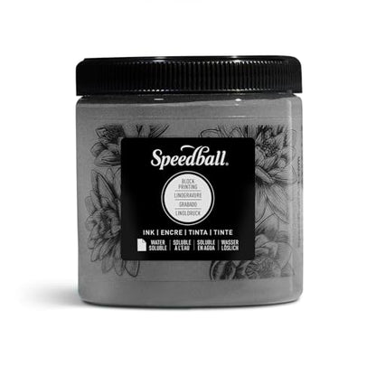 Speedball 3815 Water Soluble Block Printing Ink – Bold Color With Satin Finish AP Non-toxic 8 Fl. Oz., Pewter - color: Pewter, size: 8 fl oz