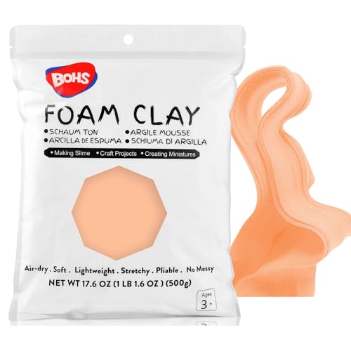 BOHS Peach Modeling Foam Clay - 1.1 Lbs, Squishy,Soft, Air Dry -for Flower Mirror,Cosplay,Fake Bake, Slime Supplies-500g - color: Peach, size: 500 g